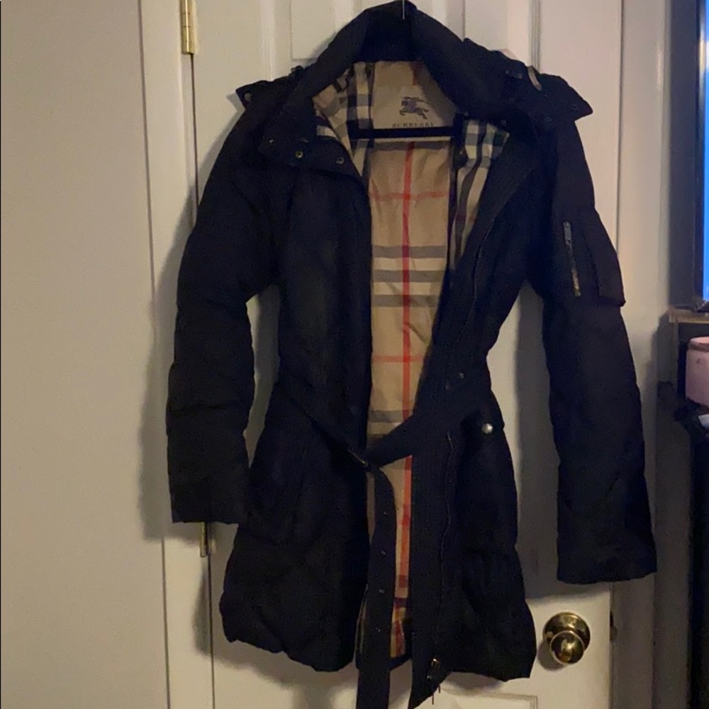 Quilted black BURBERRY winter coat